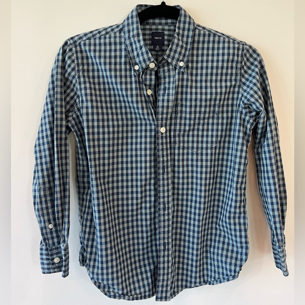 Gap Gingham Button Down Shirt - Youth Large (10)
